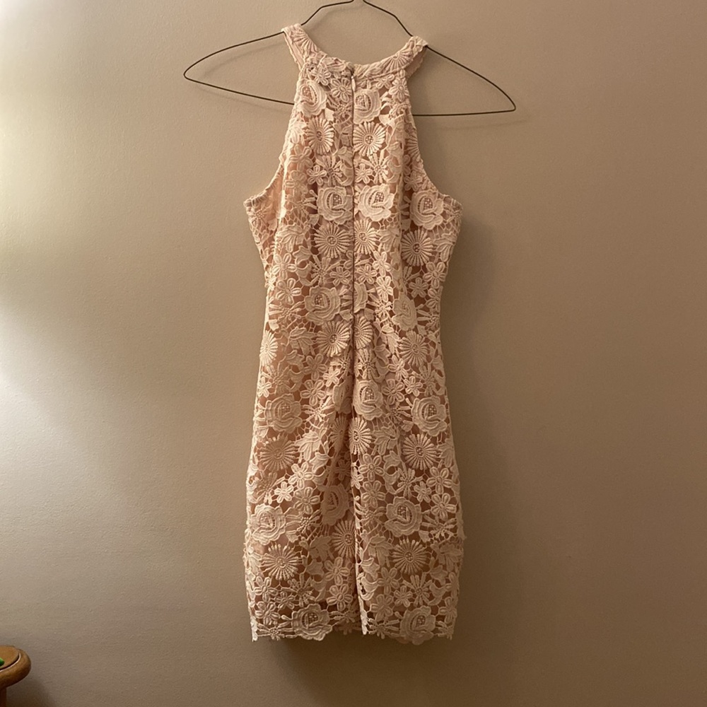 Lulu’s Blush Pink Lace Mini Dress - Picture 4 of 5